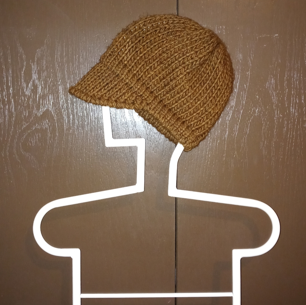 Cute Warm Knit Unisex Visor Beanie - Color Brown
